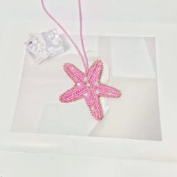 Fashionable Handmade Woven Starfish Bag Pendant, Cute Starfish Keychain Decoration, DIY Charm Bag Accessories