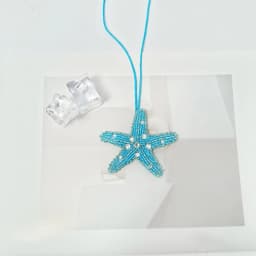 Fashionable Handmade Woven Starfish Bag Pendant, Cute Starfish Keychain Decoration, DIY Charm Bag Accessories