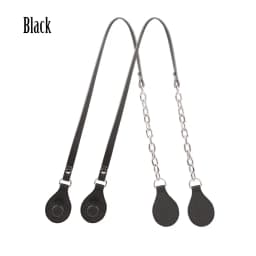 Tanqu New Arrival Long Edge Painting Handles Faux Leather Flat PU Belt and Drops with Thicken Shiny Chain for OBag for EVA O Bag