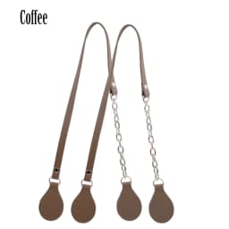 Tanqu New Arrival Long Edge Painting Handles Faux Leather Flat PU Belt and Drops with Thicken Shiny Chain for OBag for EVA O Bag