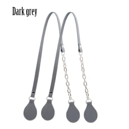 Tanqu New Arrival Long Edge Painting Handles Faux Leather Flat PU Belt and Drops with Thicken Shiny Chain for OBag for EVA O Bag