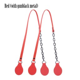 Tanqu New Arrival Long Edge Painting Handles Faux Leather Flat PU Belt and Drops with Thicken Shiny Chain for OBag for EVA O Bag