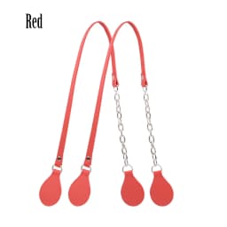 Tanqu New Arrival Long Edge Painting Handles Faux Leather Flat PU Belt and Drops with Thicken Shiny Chain for OBag for EVA O Bag