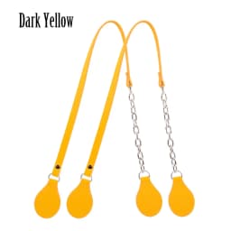 Tanqu New Arrival Long Edge Painting Handles Faux Leather Flat PU Belt and Drops with Thicken Shiny Chain for OBag for EVA O Bag