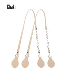 Tanqu New Arrival Long Edge Painting Handles Faux Leather Flat PU Belt and Drops with Thicken Shiny Chain for OBag for EVA O Bag