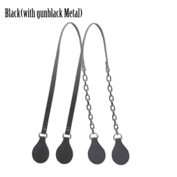 Tanqu New Arrival Long Edge Painting Handles Faux Leather Flat PU Belt and Drops with Thicken Shiny Chain for OBag for EVA O Bag