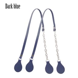 Tanqu New Arrival Long Edge Painting Handles Faux Leather Flat PU Belt and Drops with Thicken Shiny Chain for OBag for EVA O Bag