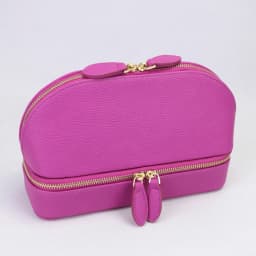 Free personalized pu pebble leather cosmetic bag women earring jewelry storage box zipper organizer leather travel jewelry box