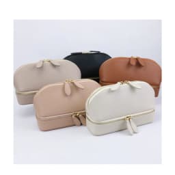 Free personalized pu pebble leather cosmetic bag women earring jewelry storage box zipper organizer leather travel jewelry box