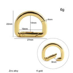 20/50/100PCS 13mm 16mm 19mm 25mm Metal Buckles Spring D Ring Keyring Clasps For Bags Shoulder Hanger Connect Hook Accessories