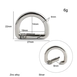 20/50/100PCS 13mm 16mm 19mm 25mm Metal Buckles Spring D Ring Keyring Clasps For Bags Shoulder Hanger Connect Hook Accessories