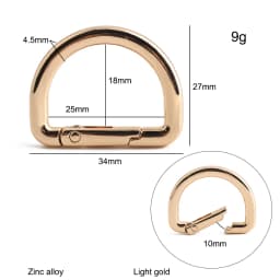 20/50/100PCS 13mm 16mm 19mm 25mm Metal Buckles Spring D Ring Keyring Clasps For Bags Shoulder Hanger Connect Hook Accessories