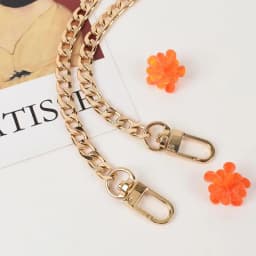 49.6inch Purse Chain Strap Metal Shoulder Crossbody Replacement Bag Chain with Metal Buckles, Flat Chain Strap for Purse Handbag