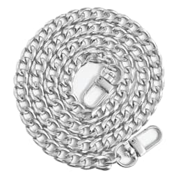 49.6inch Purse Chain Strap Metal Shoulder Crossbody Replacement Bag Chain with Metal Buckles, Flat Chain Strap for Purse Handbag