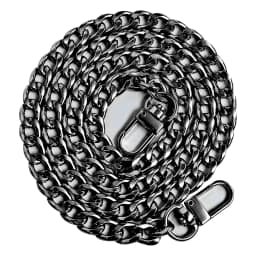 49.6inch Purse Chain Strap Metal Shoulder Crossbody Replacement Bag Chain with Metal Buckles, Flat Chain Strap for Purse Handbag