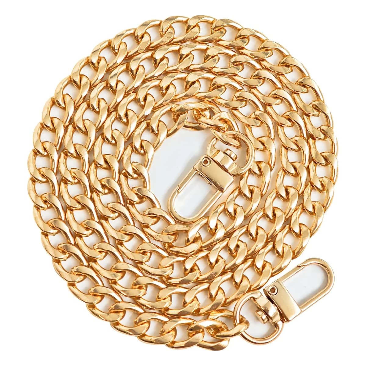 49.6inch Purse Chain Strap Metal Shoulder Crossbody Replacement Bag Chain with Metal Buckles, Flat Chain Strap for Purse Handbag