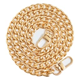 49.6inch Purse Chain Strap Metal Shoulder Crossbody Replacement Bag Chain with Metal Buckles, Flat Chain Strap for Purse Handbag