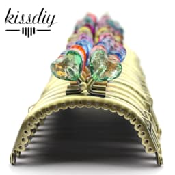 KISSDIY 10 PCS  8.5CM Heart Metal Purse Frame Antique Bronze Arc Bags Hardware Kiss Clasp Pattern DIY Bag Accessories