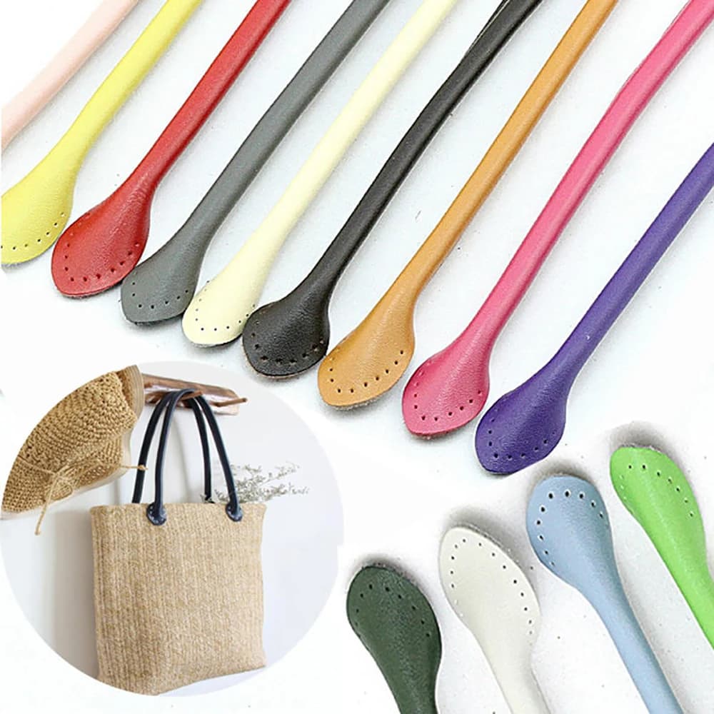 2pcs Genuine Leather Purses Straps 40cm 50cm 60cm Handles Strap Replacement Handbag Belts for Women Bags Wallet DIY Accessories
