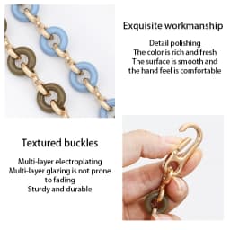 EverToner Acrylic donut metal bag shoulder strap crossbody chain Lo-we flamenco shoulder bag resin versatile decorative chain