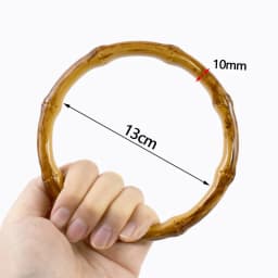 2/4Pc 12/13/15cm Faux Bamboo Plastic Round Bag Handles for Handbag Purse Frame Wovenbag DIY Replacement Handle Craft Accessories