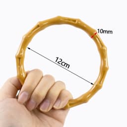 2/4Pc 12/13/15cm Faux Bamboo Plastic Round Bag Handles for Handbag Purse Frame Wovenbag DIY Replacement Handle Craft Accessories