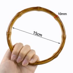 2/4Pc 12/13/15cm Faux Bamboo Plastic Round Bag Handles for Handbag Purse Frame Wovenbag DIY Replacement Handle Craft Accessories
