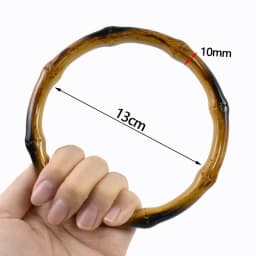 2/4Pc 12/13/15cm Faux Bamboo Plastic Round Bag Handles for Handbag Purse Frame Wovenbag DIY Replacement Handle Craft Accessories