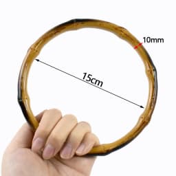 2/4Pc 12/13/15cm Faux Bamboo Plastic Round Bag Handles for Handbag Purse Frame Wovenbag DIY Replacement Handle Craft Accessories