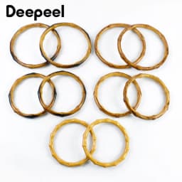 2/4Pc 12/13/15cm Faux Bamboo Plastic Round Bag Handles for Handbag Purse Frame Wovenbag DIY Replacement Handle Craft Accessories