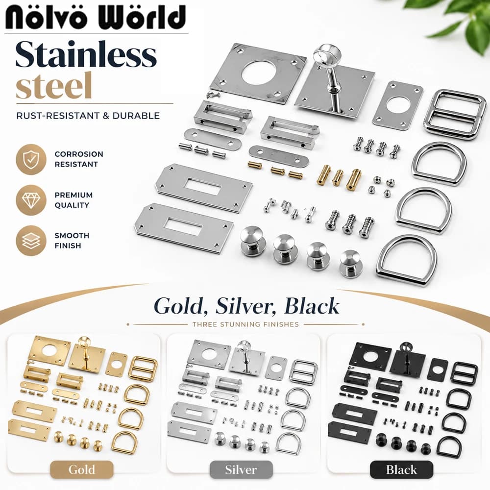 2-10Sets Stainless Steel Metal Clasp Turn Locks With Key Twist Lock For Handbag Shoulder Purse Closure Bags Hardware Accessories
