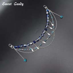 Sparkling Itabag Decor Chain Crystal Beads Heart Rhinestone Charm DIY Handmade Ornament for Bag Trouser Waist Chain Decoration