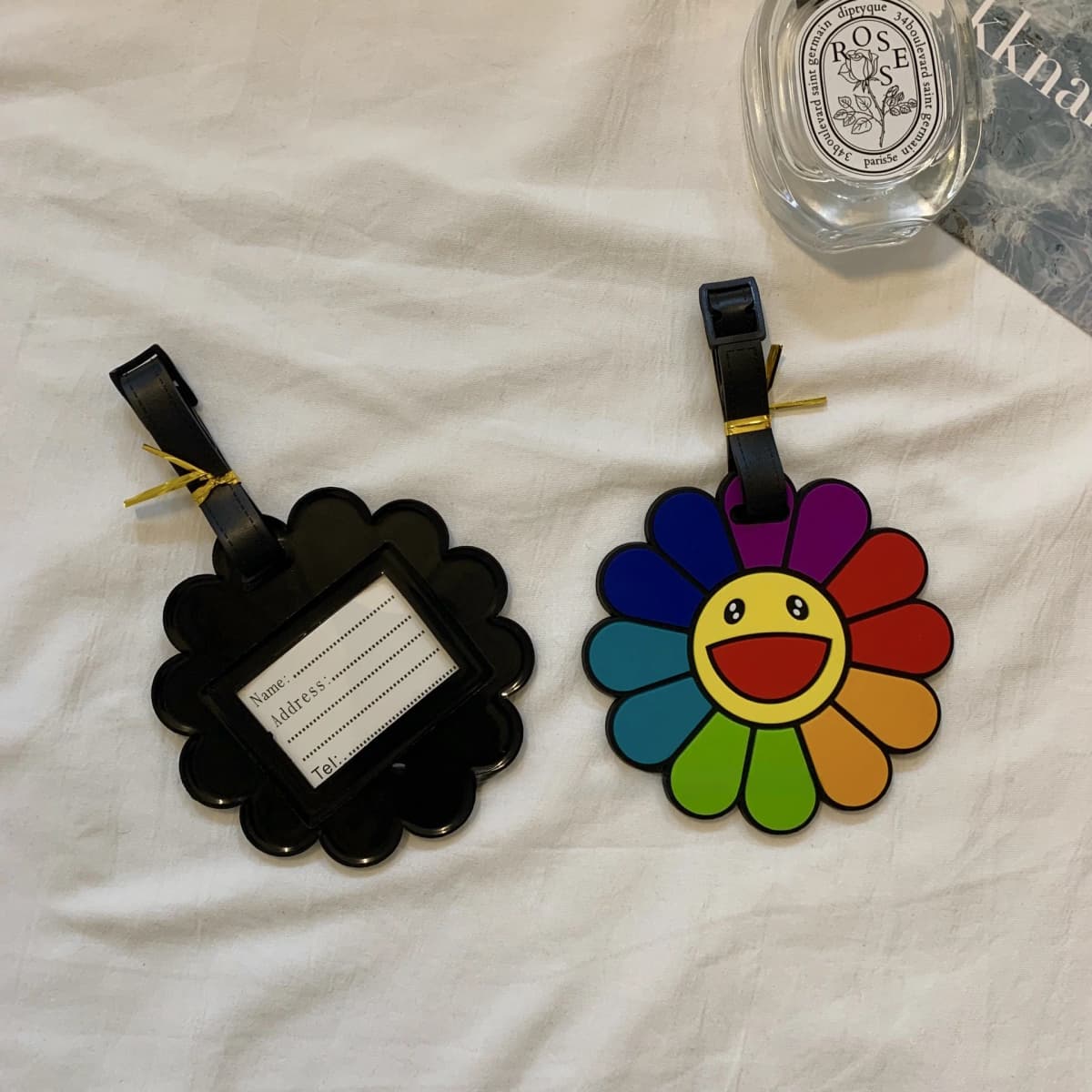 Kknar Sunflower Boarding Pass Creative Ins Style Cute Trendy Travel Anti-Lost Bag Tag Identification Label Spring 2024