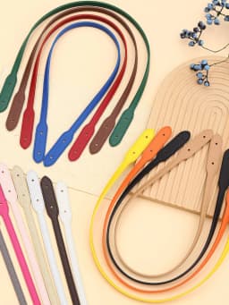 Handmade DIY Crossbody Shoulder Bag Strap Half PU Leather Rivet Decoration Thickened Cross Pattern Handheld Accessories