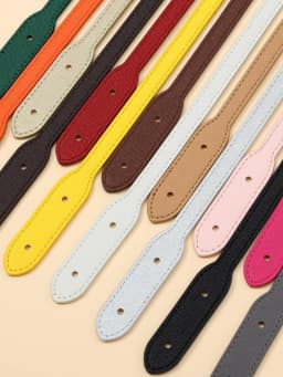 Handmade DIY Crossbody Shoulder Bag Strap Half PU Leather Rivet Decoration Thickened Cross Pattern Handheld Accessories