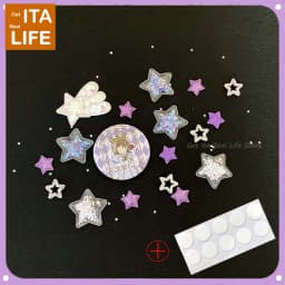 Italife Pink Shining Stars Ita Bag Accessories 4 Colors Kawaii Candy Color Stars Meteor Starry for Blue Itabag Decorations H324