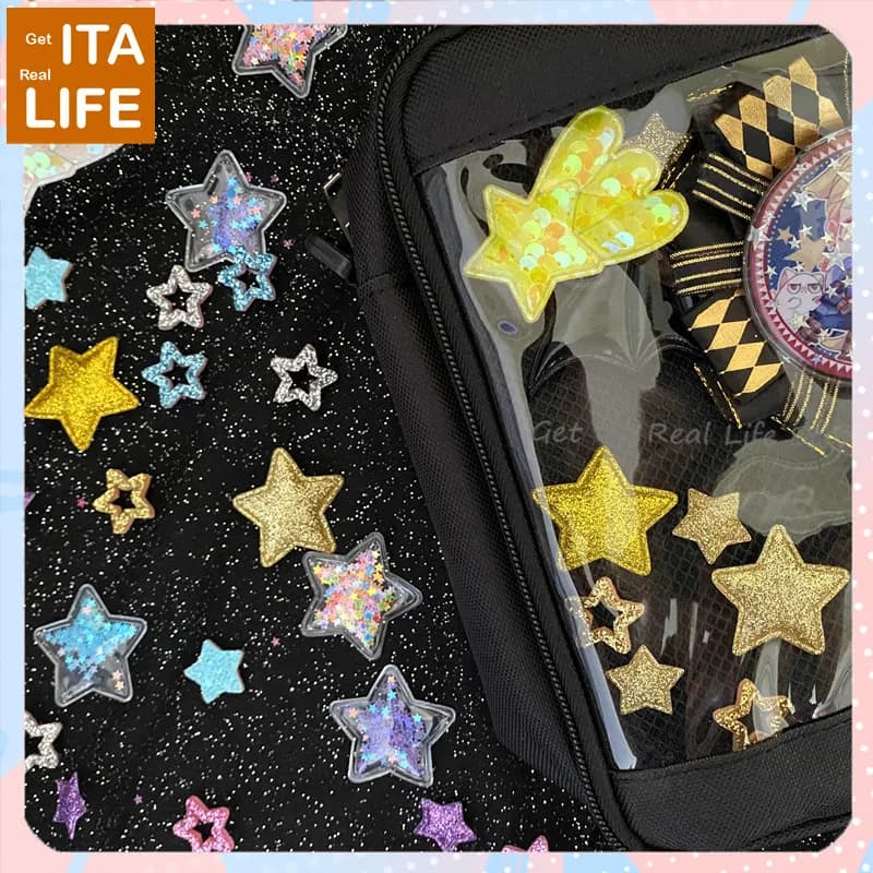 Italife Pink Shining Stars Ita Bag Accessories 4 Colors Kawaii Candy Color Stars Meteor Starry for Blue Itabag Decorations H324