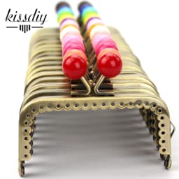 10 PCS/LOT 8.5cm small candy bead Metal Purse Frame Square bright and clean antique bronze lace Coin Purse Frame kiss clasp