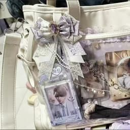 Italife Big Chain Bows Women Ita Bag Accessories for Anime ACG Display Girl Clear Pocket Backpack Itabag Decoration Luxury H351