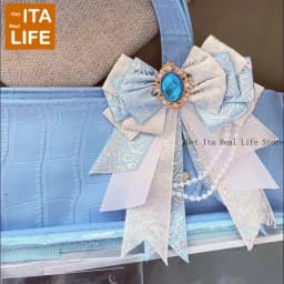 Italife Big Chain Bows Women Ita Bag Accessories for Anime ACG Display Girl Clear Pocket Backpack Itabag Decoration Luxury H351