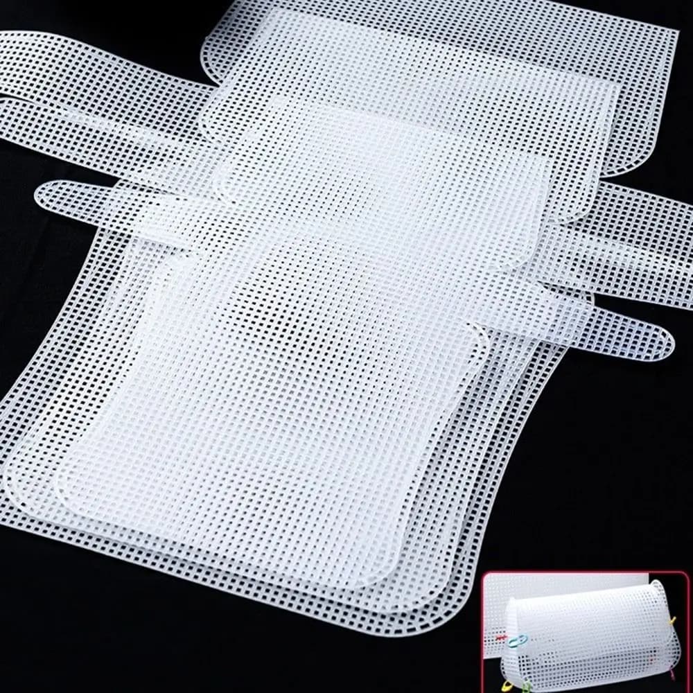 DIY Plastic Weaving Plastic Mesh Cloth White Craft Bag Fixed Grid Sheet Handmade Knitting Crochet Bags Plate Bag Accessories