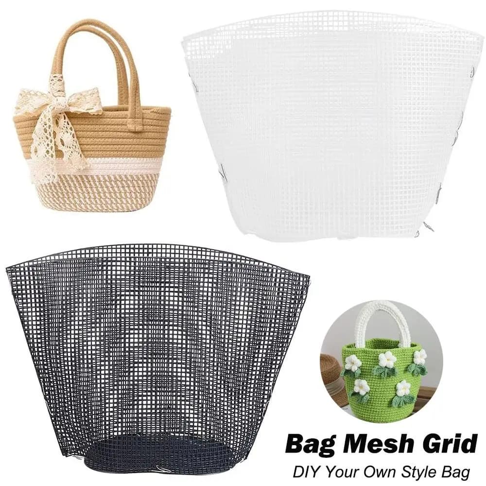 1 Set Black/White Plastic Mesh Canvas Bag Sheets Plastic Net Cover DIY Crafting Handbag Accessories Acrylic Yarn Crafting Knit