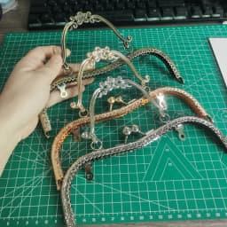 3pcs 20.5 CM Bronze Silver Golden Plum Blossom Flower Pattern Vintage Metal Purse Frame Kiss Clasp Handle Bag Accessories