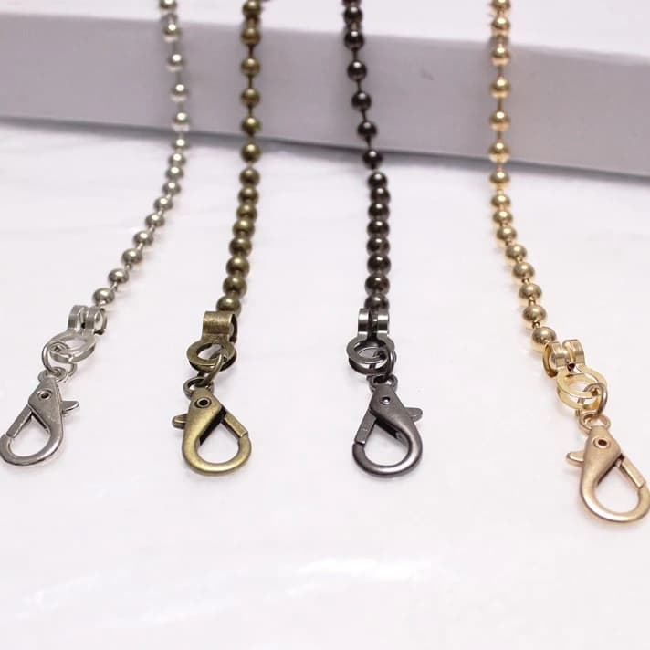 60/120cm Ball Handbag Metal Chains Shoulder Bag Strap DIY Purse Chain Gold Silver Bronze Black Handles Bag Accessories Chain