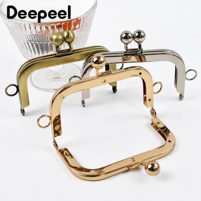 2/5Pcs 10.5cm Smooth Metal Bags Handle Purse Frame Wallet Kiss Clasp Women's Handbag Decor Handles DIY Handmade Bag Accessories
