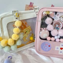 Italife Ita Bag Ornament Decoration Pink Blue Cartoon Color Hairball Chains Women Girl Itabag Accessories Backpacks Fillers H327