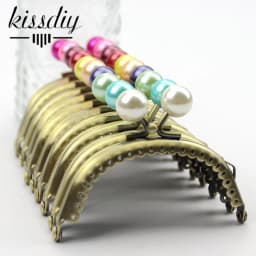 KISSDIY 10 pcs 8.5cm Metal purse frame antique Bronze Candy pearl Kiss Clasp Metal Coin Pattern DIY Bag Accessorie