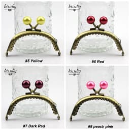 KISSDIY 10 pcs 8.5cm Metal purse frame antique Bronze Candy pearl Kiss Clasp Metal Coin Pattern DIY Bag Accessorie