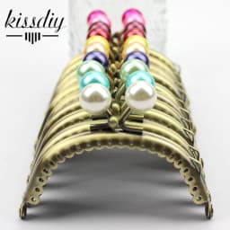 KISSDIY 10 pcs 8.5cm Metal purse frame antique Bronze Candy pearl Kiss Clasp Metal Coin Pattern DIY Bag Accessorie