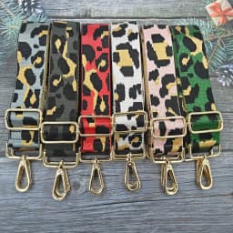 Fashionable Leopard Print Shoulder Strap with Adjustable Luggage Replacement Strap, Convenient Luggage Accessories